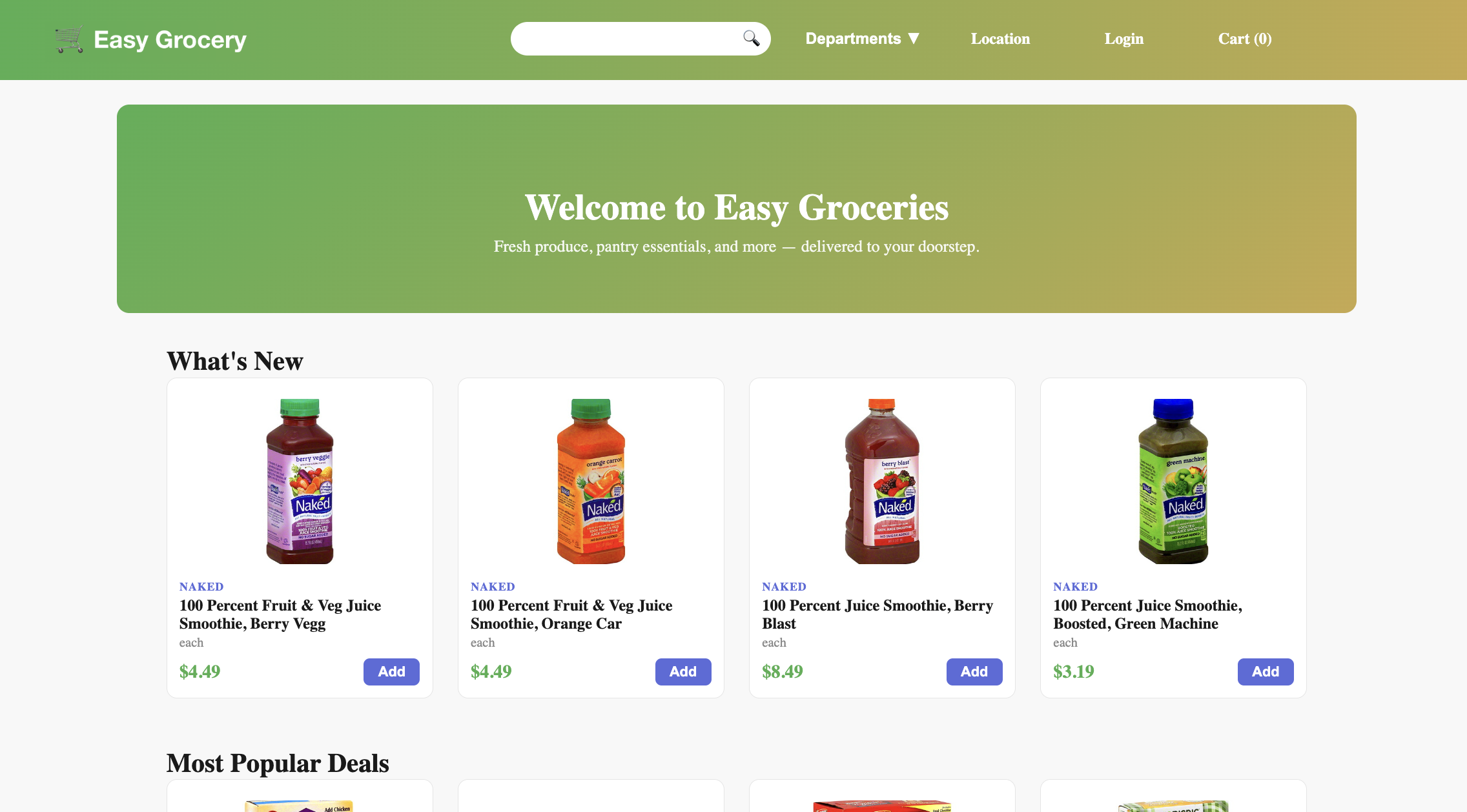 Easy Grocery Website